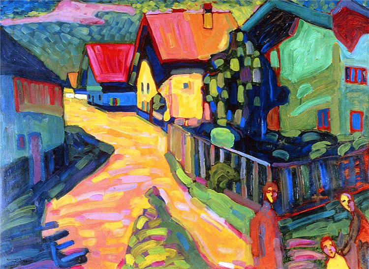 Murnau Street With Women 1908 Wassily Kandinsky Oil Painting